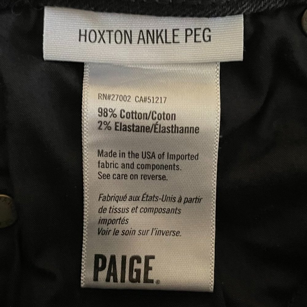 PAIGE Black Lace Up Hoxton Ankle Peg Skinny Jeans 25 Stretch Denim Festival Emo - Picture 8 of 10